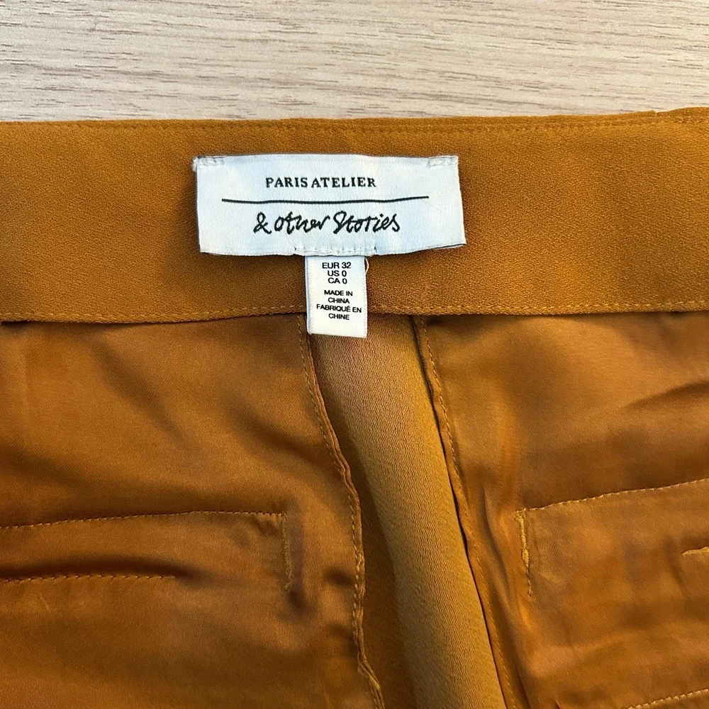 & Other Stories Wrap‎ Midi Skirt Burnt Orange Ochre Size 0 Paris Atelier